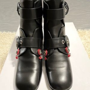 New Authentic Dior leather flat ankle bootie